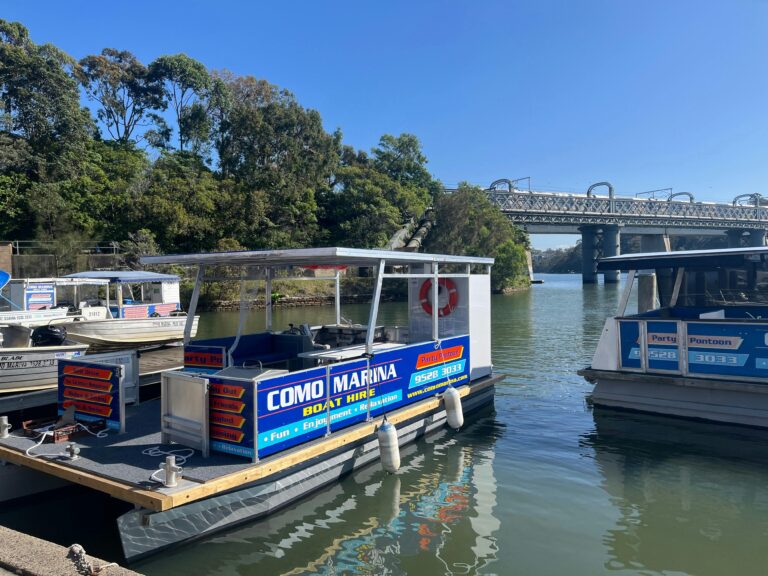 Selfdrive BBQ Pontoon with Toilet Hire at Como