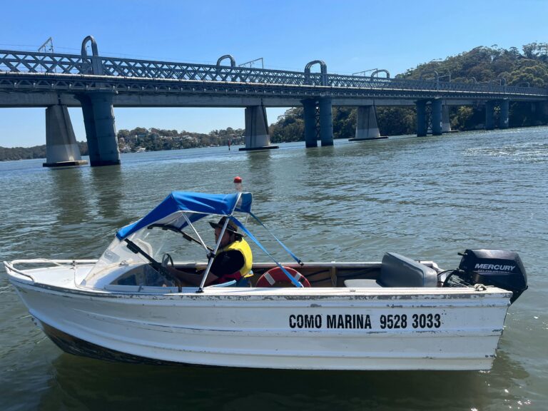 Cruiseabout for hire at Como Marina