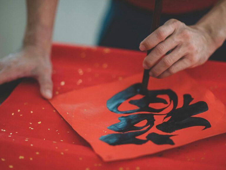 Intricate calligraphy artist